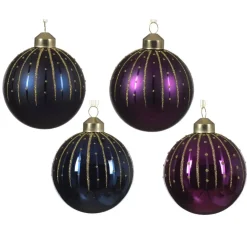 Confezione di 12 palline di Natale (D80 mm) in vetro Tala Viola
