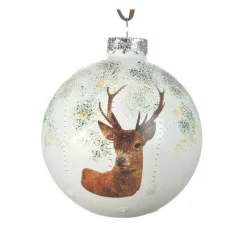 Confezione di 3 palline di Natale (D80 mm) in vetro Comète Bianco