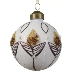 Confezione di 3 palline di Natale (D80 mm) vetro Douceur sucrée Bianco panna