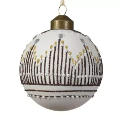 Confezione di 3 palline di Natale (D80 mm) in vetro Sil Bianco