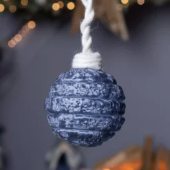 Confezione di 3 palline di Natale (D80 mm) vetro Silva Blu notte
