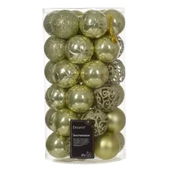 Confezione di 37 palline di Natale (D60 mm) Alpine Mix Pistacchio