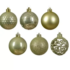 Confezione di 37 palline di Natale (D60 mm) Alpine Mix Pistacchio