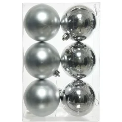 Confezione di 6 palline di Natale (D80 mm) Alpine Argento