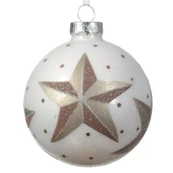 Confezione di 3 palline di Natale (D80 mm) in vetro Bélia Bianco