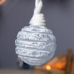 Confezione di 3 palline di Natale (D80 mm) Vetro Silva Celeste