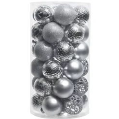 Confezione di 37 palline di Natale (D60 mm) Alpine mix Argento