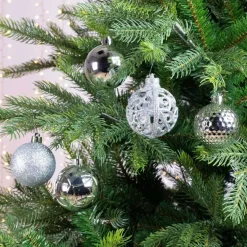 Confezione di 37 palline di Natale (D60 mm) Alpine mix Argento