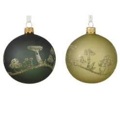 Confezione di 6 palline di Natale (D80 mm) in vetro Champignons Pistacchio
