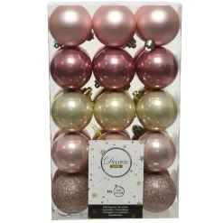 Confezione di 30 palline di Natale (D60 mm) Alpine multi Rosa cipria