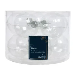 Confezione di 10 palline di Natale (D60 mm) in vetro Myst Trasparente