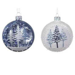 Confezione di 6 palline di Natale (D80 mm) in vetro Foresta Blu