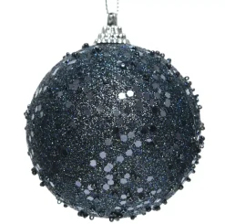 Confezione di 12 palline di Natale (Ø80 mm) strass pailletés Blu notte