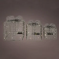 Confezione di 3 regali luminosi a pile Bianco caldo
