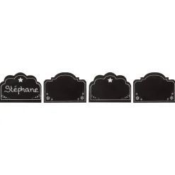 Confezione di 4 segnaposto porta menù ardesia Nero