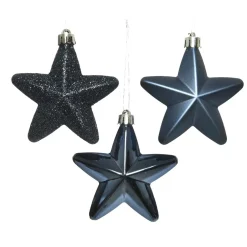 Confezione di 6 stelle di Natale da appendere Alpine Blu notte