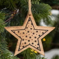 Confezione di 3 Stelle e albero di natale Naturale