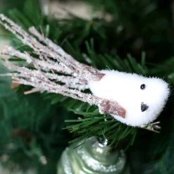 Confezione di 3 uccelli Palermo con pinza Bianco