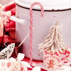 Confezione di 6 zucchero d'orzo paillettes Rosso