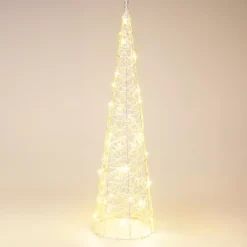 Cono luminoso a batteria 30 micro LED (H60 cm) Scintille Bianco caldo