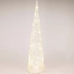 Cono luminoso con pile 40 micro LED (H80 cm) Scintille Bianco caldo