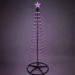 Cono Luminoso Digitale 370 Micro Led (H210 cm) Scintillante Nero e Multicolore