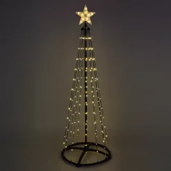 Cono luminoso Digital 154 Micro Led (H150 cm) Twinkling Nero e bianco caldo