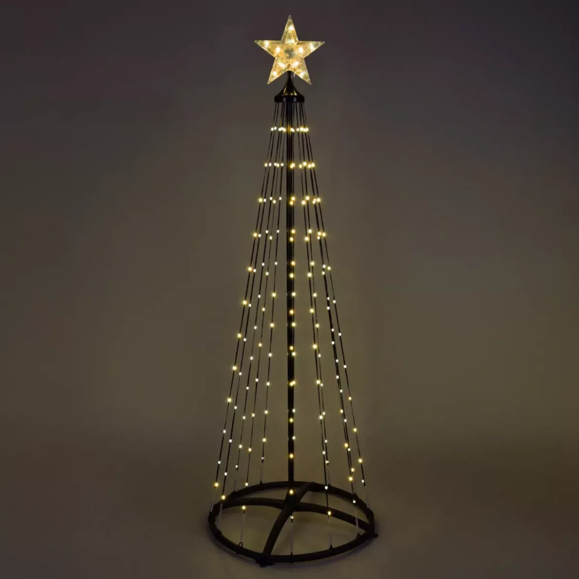Cono luminoso Digital 370 Micro Led (H210 cm) Twinkling Nero e bianco Caldo