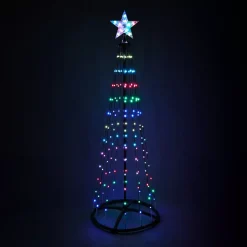 Cono luminoso Digital 550 Micro Led (H300 cm) Scintillante Nero e Multicolore