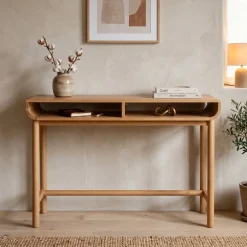 Consolle 2 nicchie in rovere massiccio (120 x 76 cm) Tulum Naturale