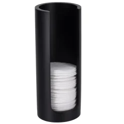 Contenitore porta dischetti di cotone (H17 cm) Japandi Nero