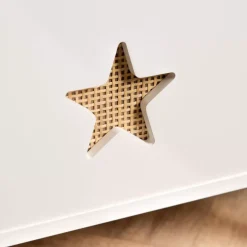 Contenitore porta giocattoli bambino legno (H44 cm) Stars Bianco