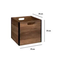 Contenitore (31 x 31 x 31 cm) Mano Legno scuro