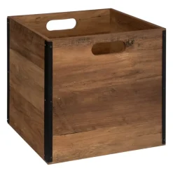 Contenitore (31 x 31 x 31 cm) Mano Legno scuro