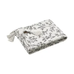 Coperta di cotone riciclato per divano (125 x 150 cm) Clarine Ecru
