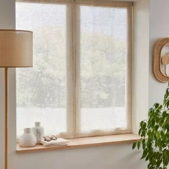 Coppia di tende a occhielli effetto lino (60 x 120 cm) Luca Beige