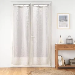 Coppia di tende trasparenti tessute con occhielli legno (70 x 200 cm) Minalisa Beige