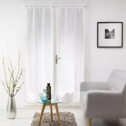 Coppia di tendine (70 x 200 cm) Milza Bianco