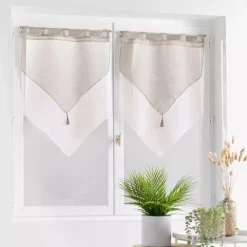 Coppia di tendine (60 x 120 cm) Duetto Grigio e bianco
