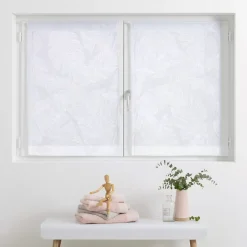 Coppia di tendine trasparenti (60 x 90 cm) Feuilles Bianco