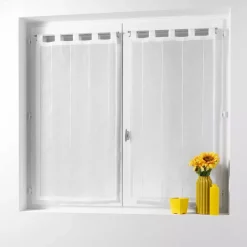 Coppia di tendine trasparenti (60 x 120 cm) Linahe Bianco