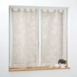 Coppia di tendine trasparenti con passanti (60 x 120 cm) Karla Tortora