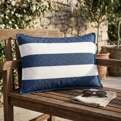 Copricuscino da esterno rettangolare idrorepellente (40 x 60 cm) Noa Blu mezzanotte