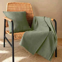 Copriletto cotone (220 x 250 cm) Léa Verde rosmarino