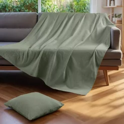 Copriletto cotone (220 x 250 cm) Léa Verde rosmarino