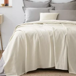 Copriletto cotone (180 x 220 cm) Léa Beige pampa