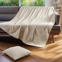 Copriletto cotone (220 x 250 cm) Léa Beige pampa