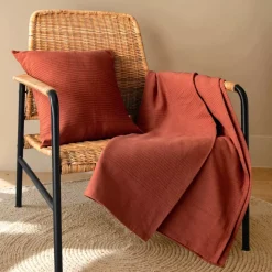 Copriletto cotone (180 x 220 cm) Léa Terracotta