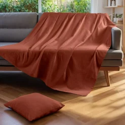 Copriletto cotone (180 x 220 cm) Léa Terracotta