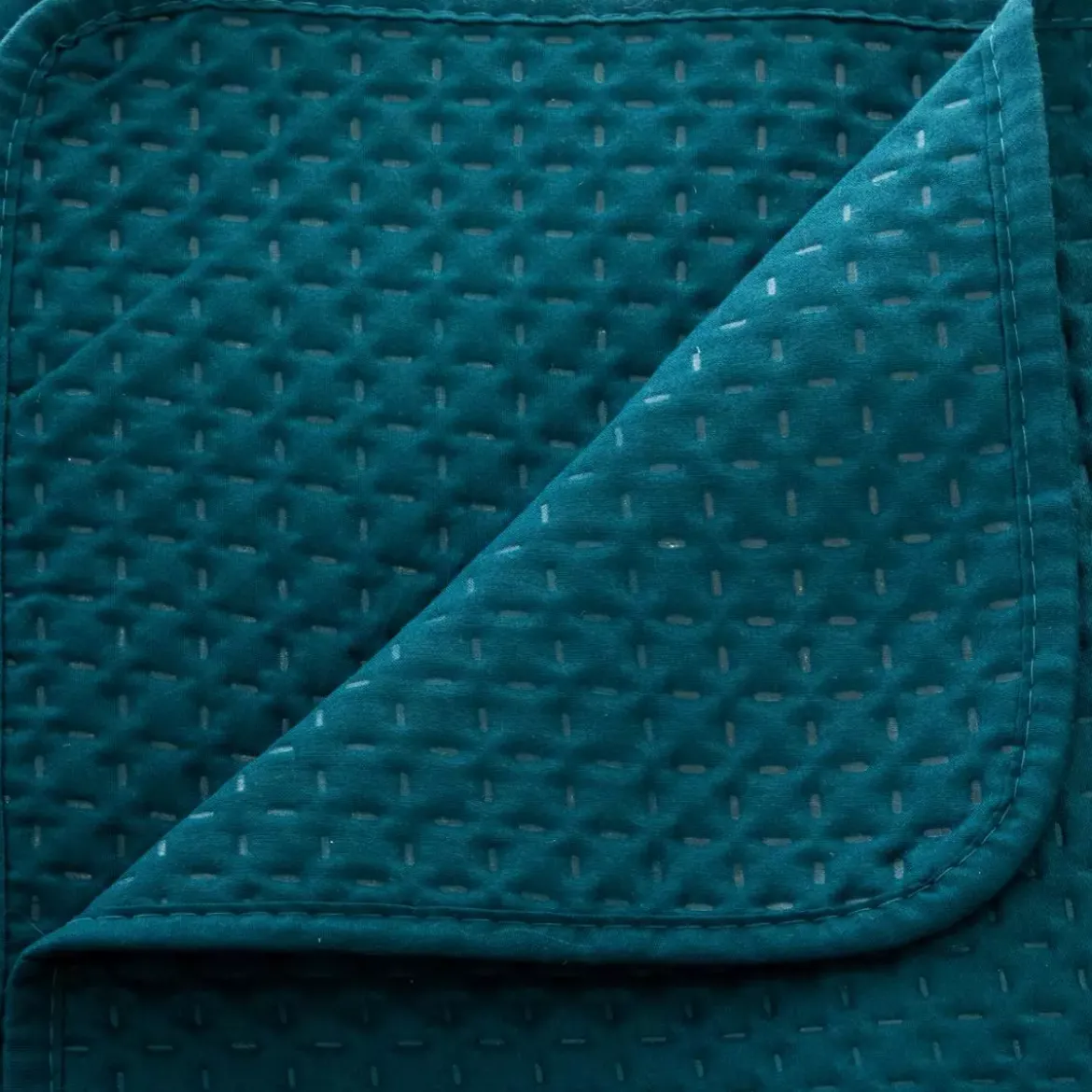 Copriletto e due federe quadrate (240 x 260 cm) Dolce Blu anatra